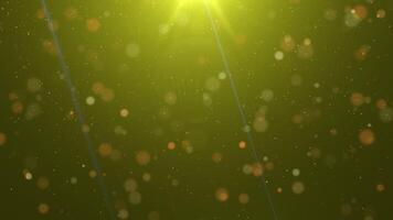 Gold dust particles fly in slow motion in the air .Dust Particles Background Bokeh Lights Background video
