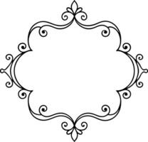 A black and white ornate frame with a white background vector