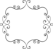 A black and white frame with swirls vector