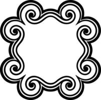 A black and white design with swirls vector