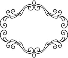 A black and white ornate frame with swirls vector