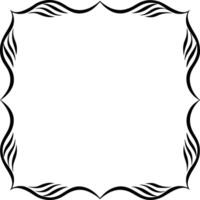A black and white square frame with a zigzag pattern vector