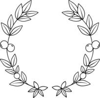 A laurel wreath with leaves and berries vector