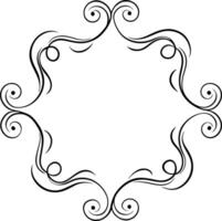 A black and white decorative frame with swirls vector