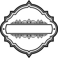 A black and white logo with ornate design vector