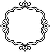 A black and white ornate frame with a white background vector