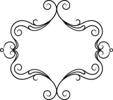 A black and white ornate frame with swirls vector