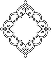 A black and white drawing of a decorative pattern vector