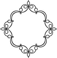 A decorative frame with a black and white design vector
