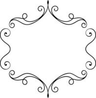 A black and white ornate frame with swirls vector