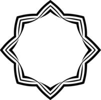 A black and white star with a white border vector