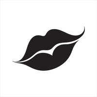 Lip silhouette on white background vector