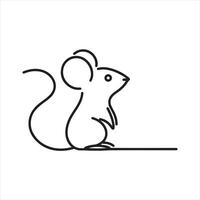 single one line Mouse silhouette white background vector