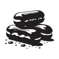 Eclairs silhouette on white background vector