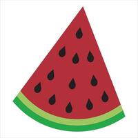 Red flat watermelon half slice icon isolated illustration vector