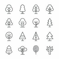 a set of trees and trees icons vector