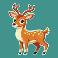 Whimsical Deer with Antlers and Nature Elements vector