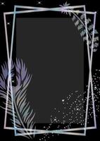 Fairytale frame with feathers and glitter vector