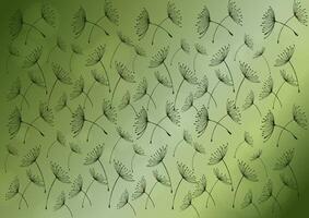 Pattern of plants on a green gradient vector
