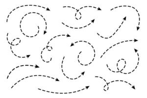 Curved dotted arrow. Zigzag arrow stripes design with dotted lines. vector