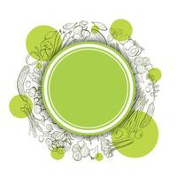 Vegetable Food Round Design Template with Text Place. vector