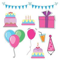 New year and birthday party elements vector