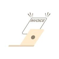 Illustration of a laptop with a pop up invoice appearing on it. Design elements illustration icon ui digital invoice and technology theme vector
