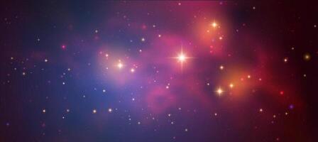 Space background with realistic nebula and shining stars. Magic colorful galaxy with stardust vector