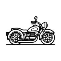 big motorcycle isolated drawing line art style sketch classic vintage design illustration vector