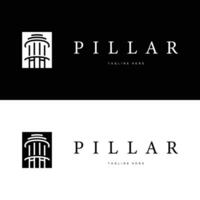 column pillar logo design simple retro vintage vector
