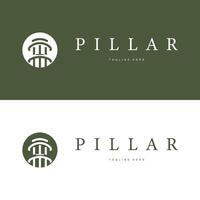 column pillar logo design vintage product brand vector