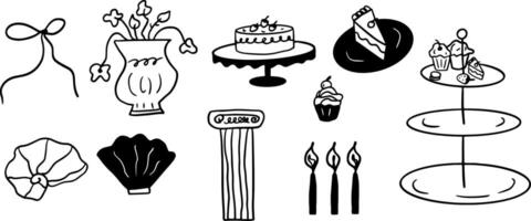 Hand-Drawn Wedding Illustrations for Bridal and Event Creations vector