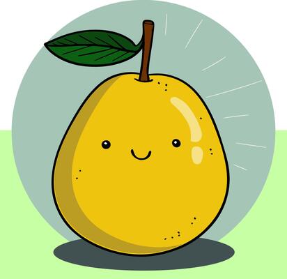 Delicious guava fruit cartoon character