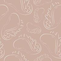 seamless pattern with original mexican taco icon drawn in line art style on beige background vector