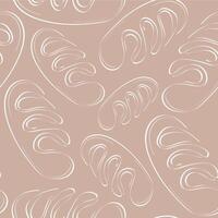 seamless pattern with simple bakery icons, namely a loaf, drawn in line art style on a beige background vector