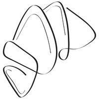 simple icon of pastries, namely a croissant, drawn in line art style vector