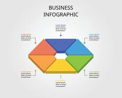 hexagon chart template for infographic for presentation for 6 element vector