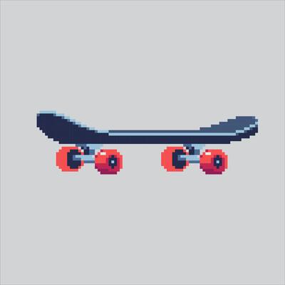 Pixel art illustration Street Skateboard. Pixelated Sport Skateboard. Street Skateboard Sport icon pixelated for the pixel art game and icon for website and game. old school retro.