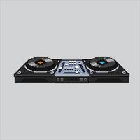 Pixel art illustration DJ Mixer. Pixelated Turntables Controller. DJ Mixer Turntables Controller icon pixelated for the pixel art game and icon for website and game. old school retro. vector