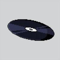 Pixel art illustration DJ Music Vinyl. Pixelated Plate Record. DJ Vinyl Plate Record icon pixelated for the pixel game and icon for website and game. old school retro. vector