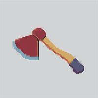Pixel art illustration Firefighter Axe. Pixelated Red Axe. Firefighter Red Axe icon pixelated for the pixel art game and icon for website and game. old school retro. vector