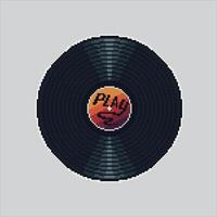 Pixel art illustration DJ Music Vinyl. Pixelated Plate Record. DJ Vinyl Plate Record icon pixelated for the pixel art game and icon for website and game. old school retro. vector