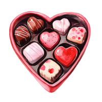 Delicious heart shaped box of assorted chocolates, perfect for gifting png