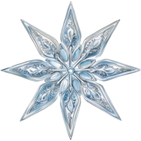 Intricate silver snowflake design with elegant patterns png