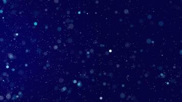 Blue bokeh particles glitter awards dust gradient abstract background. Futuristic glittering in space on blue background. video