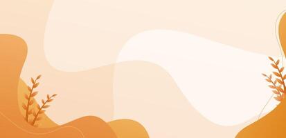 An orange background with a mountain and grass vector
