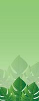 A green background with a bunch of tropical leaves vector