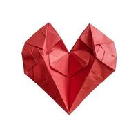 A red origami heart. element isolated on transparent background. photo
