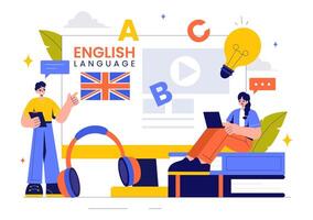 Illustration of Students Learning Foreign Languages and Practicing Global Communication Skills vector