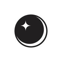 Logo moon and star minimalist unique design with blank background vector
